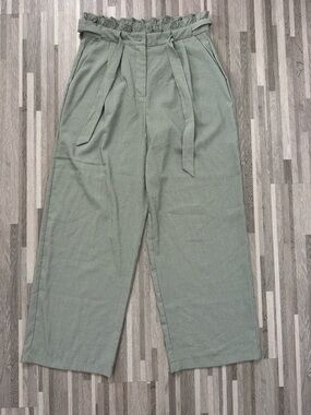 Love & Piece Green Wide-Leg High-Rise Pants — NWT, Size L